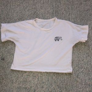 white cropped elephant t shirt